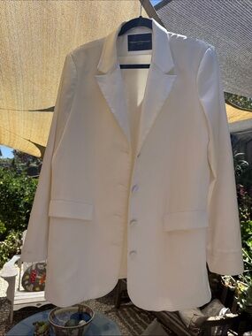 Amanda Uprichard White Single-Breasted Blazer